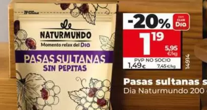 Dia Naturmundo - Pasas Sultanas Sin Pepitas