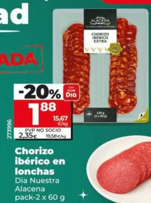 Dia Nuestra Alacena - Chorizo Ibérico En Lonchas