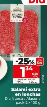 Dia Nuestra Alacena - Salami Extra En Lonchas