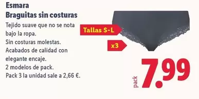 Esmara - Braguitas Sin Costuras