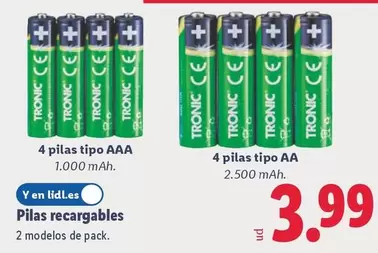Tronic - Pilas Recargables