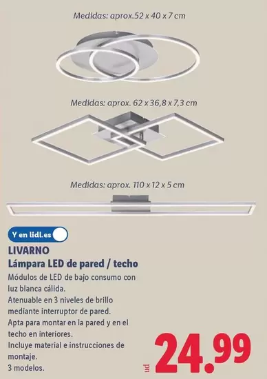 Livarno - Lámpara Led De Pared/Techo