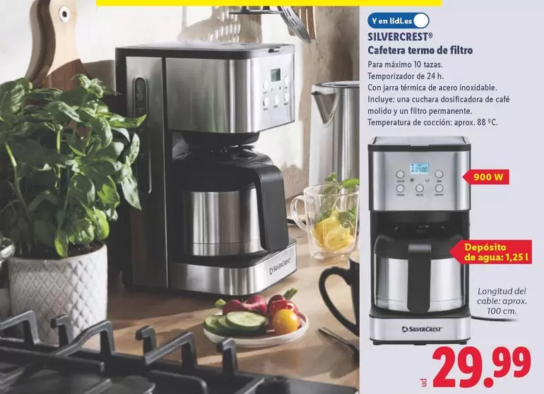 SilverCrest - Cafetera Termo De Filtro