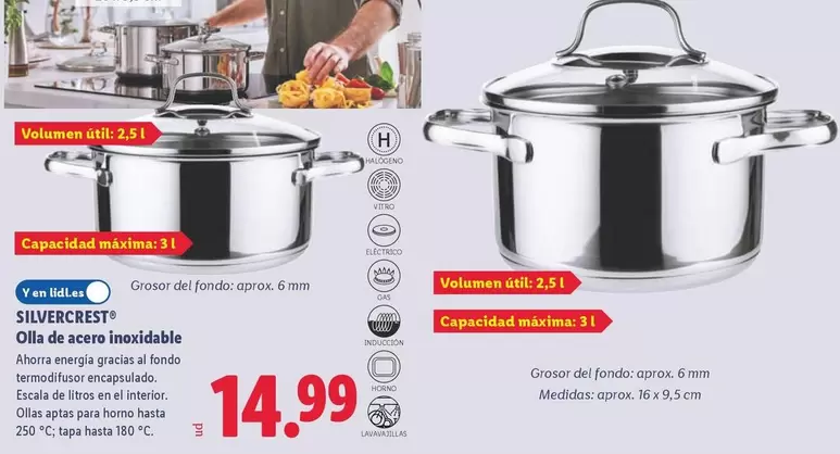 SilverCrest - Olla De Acero Inoxidable