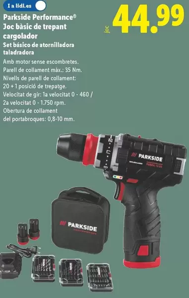 Parkside Performance - Set Básico De Atornilladora Taladradora