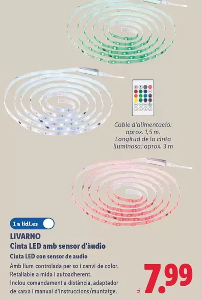 Livarno - Cinta LED Con Sensor De Audio