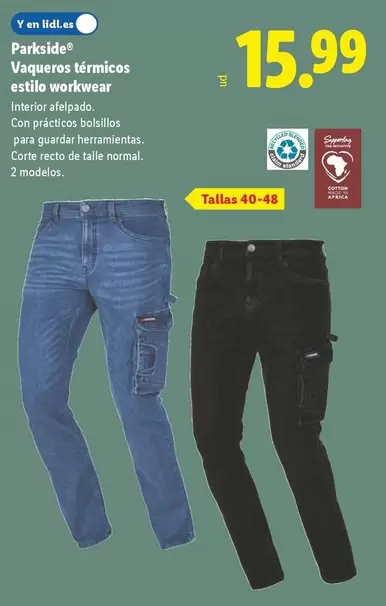Parkside - Vaqueros Térmicos Estilo Workwear