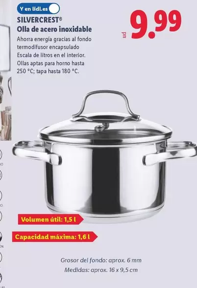SilverCrest - Olla De Acero Inoxidable