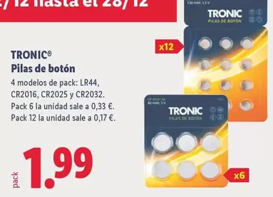 Tronic - Pilas De Botón 