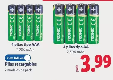 Tronic - Pilas Recargables