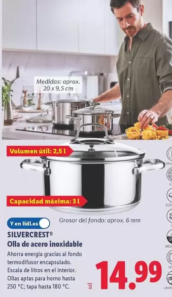 SilverCrest - Olla De Acero Inoxidable