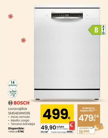Bosch - Lavavajillas SMS4EMW06E