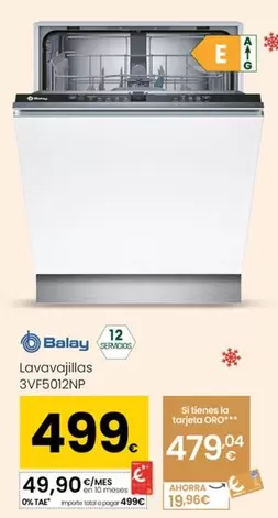 Balay - Lavavajillas 3VF5012NP 