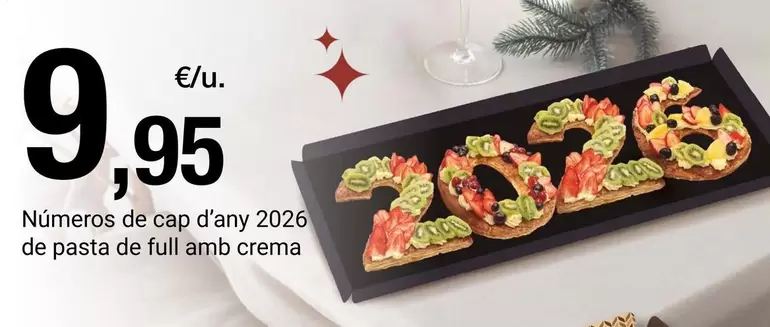 Números De Cap D'any 2026 De Pasta De Full Amb Crema