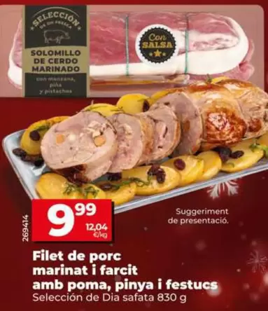 Seleccion De Dia - Solomillo De Cerdo Marinado Y Relleno De Manzana, Piña Y Pistachos 