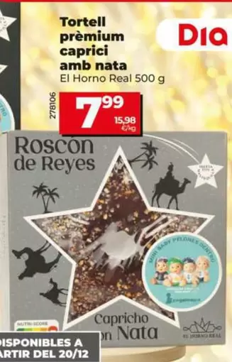 El Horno Real - Roscón Premium Capricho Con Nata