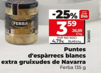 Ferba - Yemas De Espárragos Blancos Extra Gruesas De Navarra