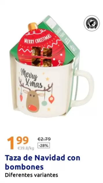 Taza De Navidad Con Bombones