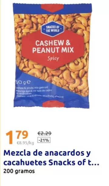 Snacks Of The World - Mezcla De Anacardos Y Cacahuetes