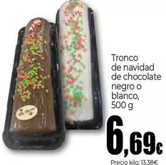Blanco - Tronco De Navidad De Chocolate Negro O Blanco