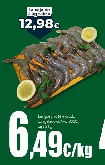 Langostino N°4 Crudo Congelado Cultivo 40/50