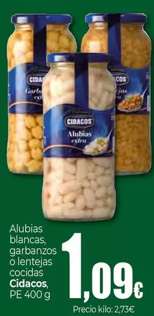 Cidacos - Alubias Blancas, Garbanzos O Lentejas Cocidas