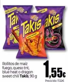 Takis - Rollitos De Maíz Fuego, Queso Tnt, Blue Heat O Dragon Sweet Chili
