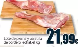Lote De Pierna Y Paletilla De Cordero Lechal