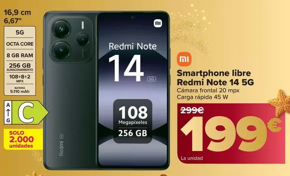 Xiaomi - Smartphone Libre Redmi Note 14 5G