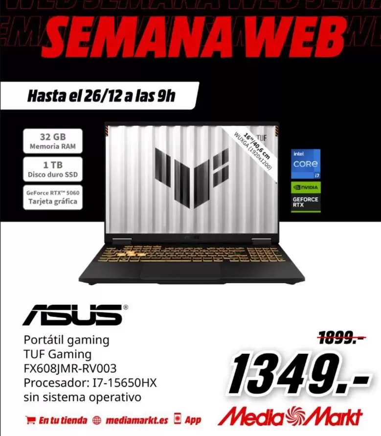 Asus - Portatil Gaming Tuf Gaming FX60831MR-RVO03