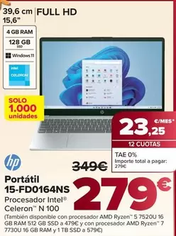 HP - Portátil 15-FD0164NS