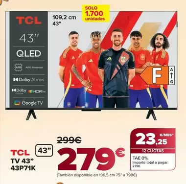 TCL - Tv 43" 43P71K
