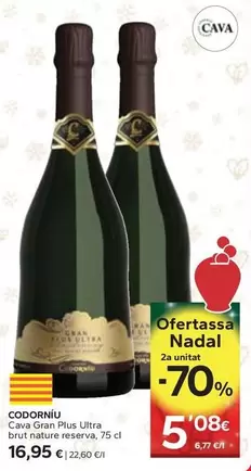 Codorniu - Cava Gran Plus Ultra Brut Nature Reserva