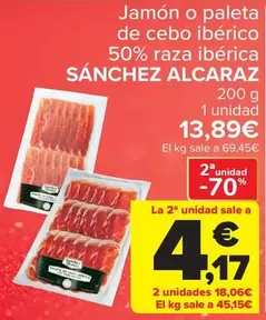 Sánchez Alcaraz - Jamón O Paleta De Cebo Ibérico 50% Raza Ibérica