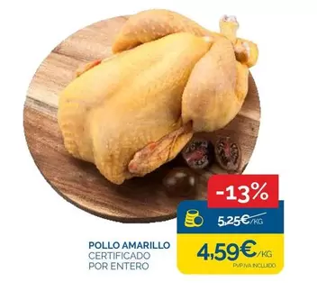 Pollo Amarillo Cerificado Por Entero