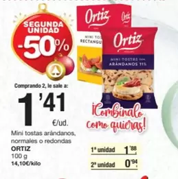 Ortiz - Mini Tostas Arandanos Normales O Redondas