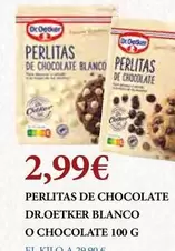Dr Oetker - Perlitas De Chocolate Blanco O Chocolate