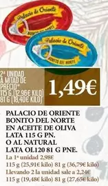 Palacio - De Oriente Bonito Del Norte En Aceite De Oliva