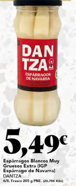 Dantza - Esparragos Blancos Muy Grueso Extra Igp Esparragos De Navarra