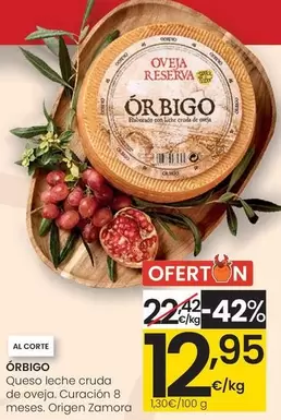Orbigo - Queso Leche Cruda De Oveja, Curacion 8 Meses, Origen Zamora