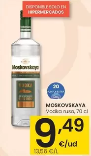 Moskovskaya - Vodka Ruso, 70 Cl