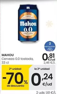 Mahou - Cerveza 0,0 Tostada
