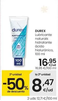 Durex - Lubricante Naturals Hidratante Ácido Hialurónico