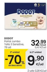 Dodot - Pañal Jumbo Talla 3 Sensitive
