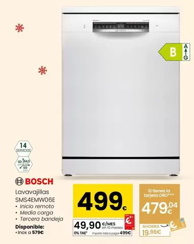 Bosch - Lavavajillas SMS4EMW06E