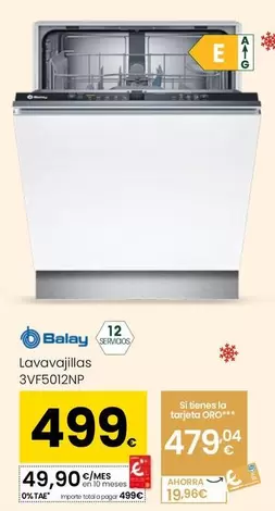 Balay - Lavavajillas 3VF5012NP