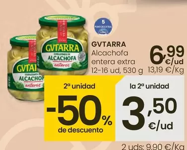 Gvtarra - Alcachofa Entera Extra 12-16 Ud, 530 G
