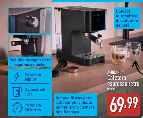 Ambiano - Cafetera Espresso Retro