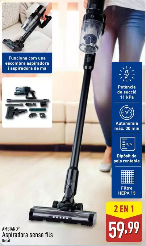 Ambiano - Aspiradora Sense Fils