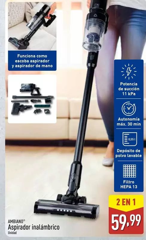 Ambiano - Aspirador Inalámbrico 